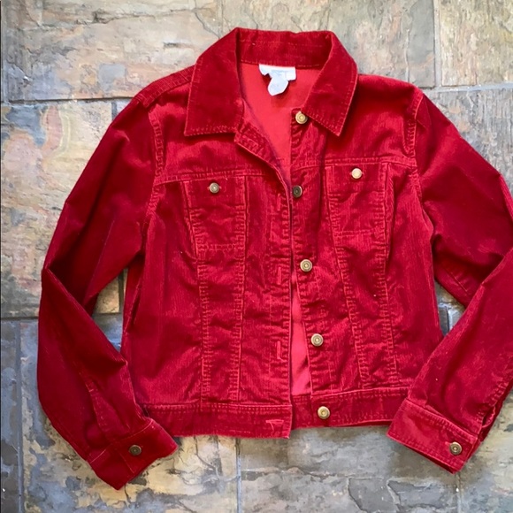 Ann Taylor Loft Red Corduroy Jacket 